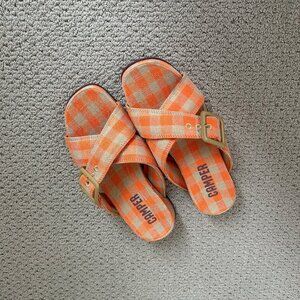 Camper Atonik Orange Gingham Sandals